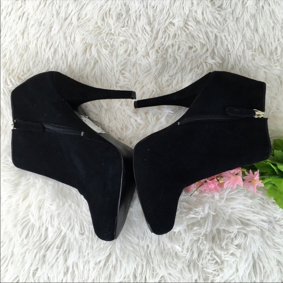 Black Suede Heel Booties! - Picture 4 of 6